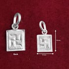 Square Shape Hindu Swastika Pendant In Pure Silver - Size  15x22 Mm Ompoojashop
