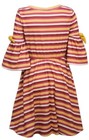 Nwt Bonnie Jean Girls Fall Dress   Infinity Scarf Size 8 Pink Yellow Bows Stripe
