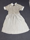 Vintage Kate Greenaway Girls Frock Dress Size 14 Tan Plaid