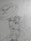 Signed Original Comic Art Sketch Captain America By Matthew Ploq 2001 Comicon