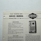 1961 Philco Radio Transistor Model T-77 Code 124 Service Manual Vintage