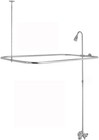 Add On Shower Set Claw Foot Clawfoot Tub Faucet Riser   Shower Rod Surround