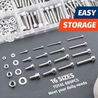 880pcs Metric Screws Assortment Kit  Hex Socket Head Cap  Bolts Nuts Washers