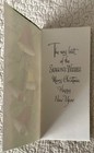 Unused Christmas Red Green Yellow Bells Pine Branch Paper Greeting Card 1950s