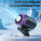 2026 Car Clip On Fan Air Conditioner With Led Display - 360   Rotation White