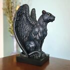 Winged Black Panther Gargoyle Statue  Gothic Decor
