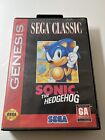 No Game - Sonic The Hedgehog Sega Genesis Classic W  Hangtab - Case Box Only