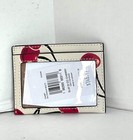 Coach Slim Id Card Case Cherry Print Smooth Leather Caa77 White Limited Edition