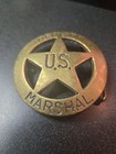 Deputy U s  Marshall Solid Brass Belt Buckle Vintage 606 Pre-owned Bracket Broke