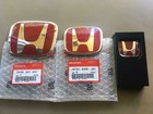3pcs Red H Emblem Fit For 2006-2015 Honda Civic Sedan Front Rear Steering Badge