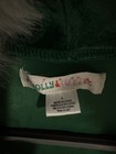 Mrs Claus Small   Medium Elf Green Velvety Puffy Hooded Pants Suit faux Belt