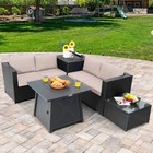 Topbuy 5-piece Outdoor Patio Furniture Set With 50 000 Btu Propane Fire Pit