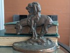 Vtg The Last Trail Native American Cast Iron Single Bookend Door Stop Art 1980