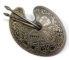 Vintage Damascene Spain Brooch Artist Painters Palette Silver Pin