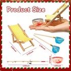 5 Pieces Miniature Fishing Rod Life Scene Christmas Elf Accessories    