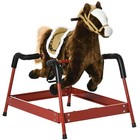 Qaba Ride On Horse For Girls And Boys With Animal Sounds  Dark Brown