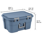 3 Pack Sterilite Footlocker Storage Trunk  Blue  Heavy Duty Organizer  Lockable