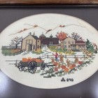 Judith Kirby Cross Stitch Harvest Time Complete Matted And Framed Farm Autumn