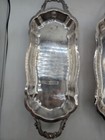 Set 2 Vintage Fb Rogers Silver Plate Footed 14 Trays With Handles Victorian An11