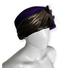 Vintage Hat Womens The Color Purple Wool Pillbox Classic Accent