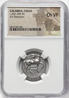 Calabria Taras 302-280 Bc Silver Ar Didrachm Ancient Greek Dolphin Coin Ngc Chvf