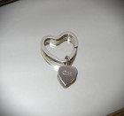 Tiffany   Co  Sterling Silver Heart Key Ring Pendant Charm 925 Vintage Love