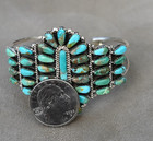 Navajo Turquoise Sterling   Green Mojave Turquoise Cuff Davin Benally  30 Grams