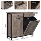 Wooden Kitchen Trash Recycling Cabinet Double Tilt Out Trash Cabinet With Drawer