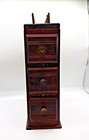 Antique Singer Sewing Machine Three Drawer Cabinet W  Spool Pins - Restored