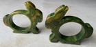 Heavily Marbled Bakelite Green Rabbit Napkin Ring   Approximately 2 3 4  Wide 