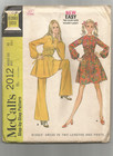 2012 Mccalls Sewing Pattern Uncut Dress Tunic Pants Size 10 Vintage 1960s