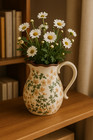 Ceramic Pitcher Vase-rustic Farmhouse Floral Table Decor