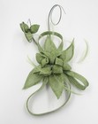 Sage Green Sinamay Flower Fascinator With Quills Weddings Races Prom