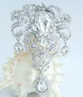 5 12  Wedding Clear Austrian Crystal Teardrop Brooch Pin Pendant 04042c1