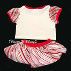 Build-a-bear  so Sweet  Sparkly Candy Striped Skirt Set Christmas Teddy Outfit