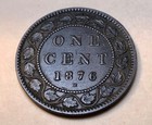 1876-h Large One Cent Canadian 1 Penny  01 Canada 1876 H Royal Mint Coin 1  