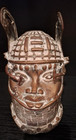 Fine African Benin Bronze Oba Head  Nigeria