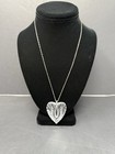 Vtg Waterford Crystal Heart Pendant Necklace Sterling Silver Chain