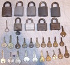 9 Lot Old Padlock Yale Stainless Steel Vintage Eagle Master Lock Collector Keys