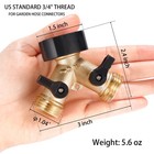 Garden Hose Splitter 2 Way Heavy Duty  Y Connector Brass Garden Hose Adapter    