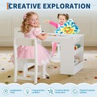Kids Art Table And 2 Chairs  Craft Table With Large Storage Shelves toddler W   