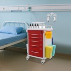 Medical Trolley 5 Drawer Emergency Crash Cart With Cpr Board   Oxygen Holder