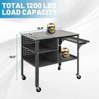 36  X 24  Welding Fixture Table 1200 Lbs Mobile Workbench With Wheels   Shelves