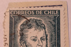 Correos De Chile   Bernardo O higgins   Green 1  Stamp   Posted cancelled   1952