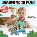 76-piece Dinosaur Magnetic Tiles  Animal Magnet Tile Gift  Stem Building Set
