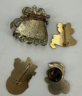 A Lot Of Four Vintage Christmas-themed Enamel Brooches 