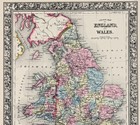 1864  England - Wales  Map Original    13 25x10 5  London - Cornwall  Railroads