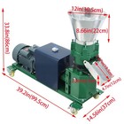 12mm Feed Pellet Mill Machine W 4 Head Roller Feed Pelletizer 220v 330-440lb h