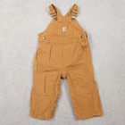 New - Carhartt Canvas Bib Overalls - Kids 12m Brown Duck Utility Workwear