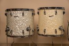 Vintage Rogers White Marine Pearl Drum Set 14x24 9x13 16x16 And 16x18